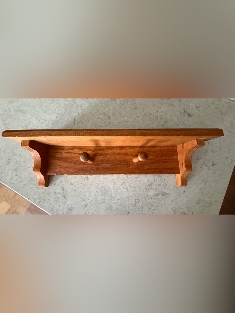 Solid Wood Shelf with Pegs
